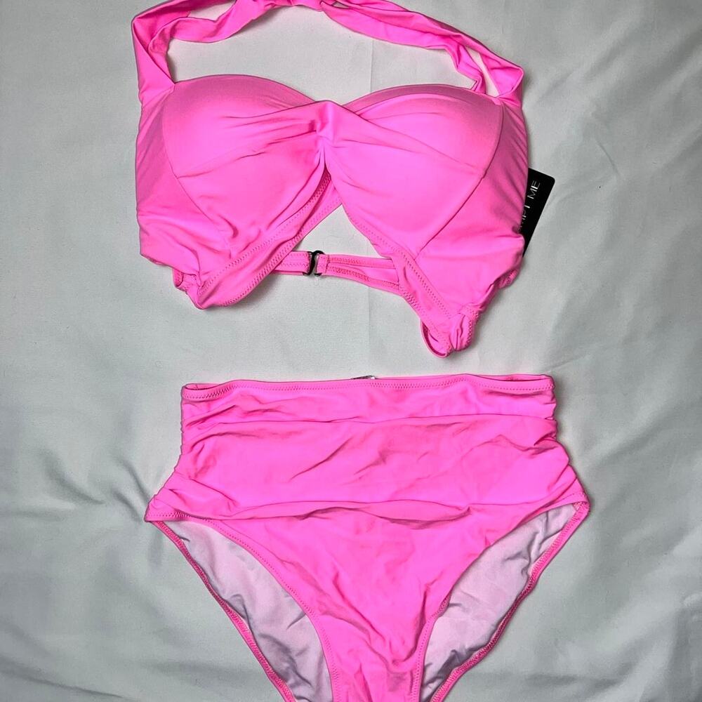 Pink bikini set top and
